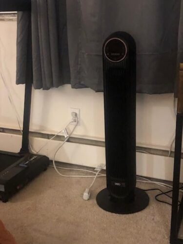 Dreo Tower Fan for Bedroom. 25ft/s Velocity 28dB Quiet Floor Fan. 90?? Oscillating Fans for Indoors with 4 Speeds. 4 Modes. 8H Timer. Bladeless Standing Fan. Black. Nomad One (DR-HTF007) photo review