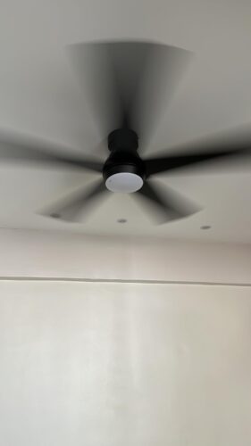 TCL 52 Ceiling Fan with Lights. Black Flush Mount Ceiling Fans with Remote Control. 6 Speeds DC Reversible. Dimmable. Noiseless. Low Profile Ceiling Fans for Bedroom photo review