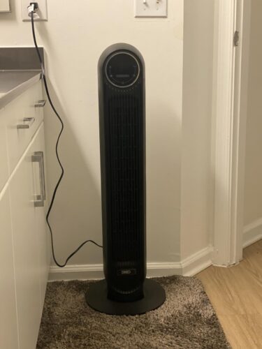 Dreo Tower Fan for Bedroom. 25ft/s Velocity 28dB Quiet Floor Fan. 90?? Oscillating Fans for Indoors with 4 Speeds. 4 Modes. 8H Timer. Bladeless Standing Fan. Black. Nomad One (DR-HTF007) photo review