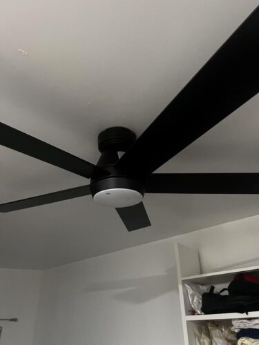 TCL 52 Ceiling Fan with Lights. Black Flush Mount Ceiling Fans with Remote Control. 6 Speeds DC Reversible. Dimmable. Noiseless. Low Profile Ceiling Fans for Bedroom photo review