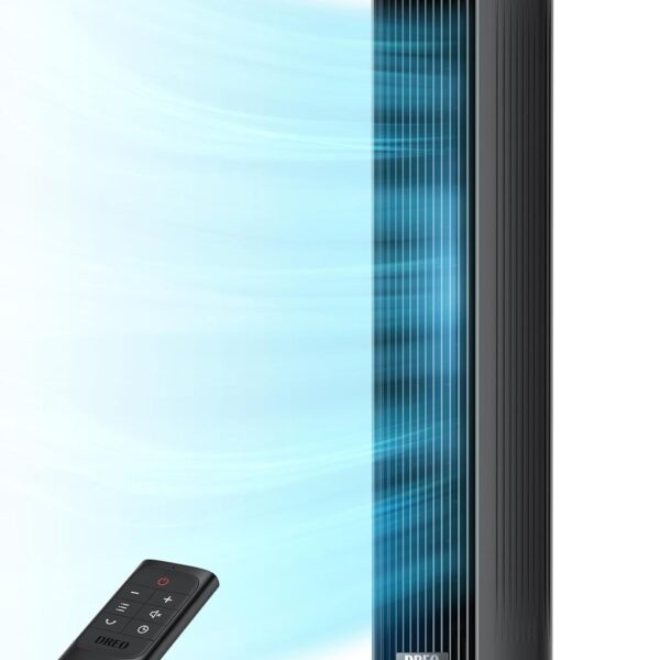 Dreo Tower Fan for Bedroom. 25ft/s Velocity 28dB Quiet Floor Fan. 90?? Oscillating Fans for Indoors with 4 Speeds. 4 Modes. 8H Timer. Bladeless Standing Fan. Black. Nomad One (DR-HTF007)