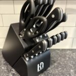 Knife Set. 15 Pcs Kitchen Knife Block Set. Enduring Razor-Sharp Japanese High Carbon Stainless Steel Chef Knife Set with Block and Sharpener. Premium Knives Set for Kitchen. Black Acacia photo review