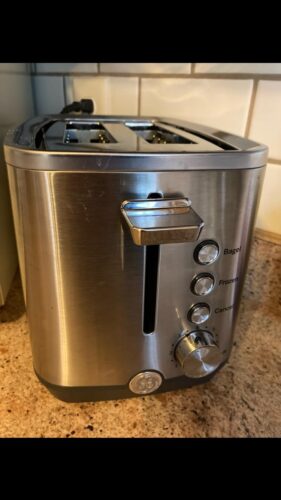 GE 2 Slice Stainless Steel Toaster. Extra Wide Slots for Toasting Bagels. Breads. Waffles & More. 7 Adjustable Shade Settings. Removable Crumb Tray. Countertop Kitchen Essentials. 850 Watts photo review