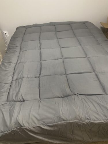 BDEUS Dual Layer 5 Inch Memory Foam Mattress Topper Queen Size. 2 Inch Gel Memory Foam Plus 3 Inch 1450 GSM Down Alternative Quilted Pillow Top Mattress Pad Cover.Dark Gray photo review