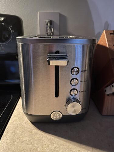GE 2 Slice Stainless Steel Toaster. Extra Wide Slots for Toasting Bagels. Breads. Waffles & More. 7 Adjustable Shade Settings. Removable Crumb Tray. Countertop Kitchen Essentials. 850 Watts photo review