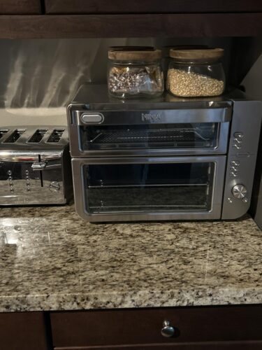 Ninja DCT401 12-in-1 Double Oven with FlexDoor. FlavorSeal & Smart Finish. Rapid Top Convection and Air Fry Bottom . Bake. Roast. Toast. Air Fry. Pizza and More. Stainless Steel photo review