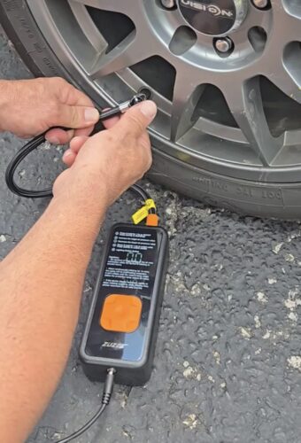 Tire Inflator Portable Air Compressor - 4X Faster Inflation. 150PSI Air Pump for Car Tires with Digital Pressure Gauge/LED Light. 20000mAh Portable Tire Inflator for Car. Moto. Bike. Ball. etc photo review