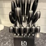 Knife Set. 15 Pcs Kitchen Knife Block Set. Enduring Razor-Sharp Japanese High Carbon Stainless Steel Chef Knife Set with Block and Sharpener. Premium Knives Set for Kitchen. Black Acacia photo review