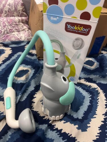 Yookidoo Baby Bath Shower Head - Elephant Bath Toy and Trunk Spout Rinser - for Newborn Babies in Tub Or Sink (Pink) photo review