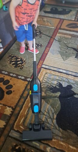 Corded Stick Vacuum Cleaner. 20000pa Powerful Suction Stick Vacuum with 16Ft Cord. 2 in 1 Lightweight Vacuum Cleaner for Hard Floor Pet Hair - Orange photo review