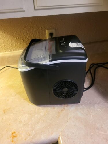 ecozy Portable Countertop Ice Maker - 9 Ice Cubes in 6 Minutes. 26 lbs Daily Output. Self-Cleaning with Ice Bags. Scoop. and Basket for Kitchen. Office. Bar. Party - Black photo review