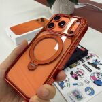 CASEKOO Cosmic Orange Glossy for iPhone 17 Pro Max Case [360 Spin Magnetic Stand][Fit for MagSafe][17FT Military Protection] Slim Polished for iPhone 17 Pro Max Case with Stand 6.9''. Cosmic Orange photo review