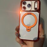 CASEKOO Cosmic Orange Glossy for iPhone 17 Pro Max Case [360 Spin Magnetic Stand][Fit for MagSafe][17FT Military Protection] Slim Polished for iPhone 17 Pro Max Case with Stand 6.9''. Cosmic Orange photo review