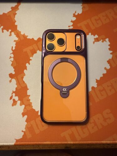 CASEKOO Cosmic Orange Glossy for iPhone 17 Pro Max Case [360 Spin Magnetic Stand][Fit for MagSafe][17FT Military Protection] Slim Polished for iPhone 17 Pro Max Case with Stand 6.9''. Cosmic Orange photo review