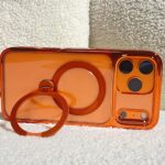 CASEKOO Cosmic Orange Glossy for iPhone 17 Pro Max Case [360 Spin Magnetic Stand][Fit for MagSafe][17FT Military Protection] Slim Polished for iPhone 17 Pro Max Case with Stand 6.9''. Cosmic Orange photo review