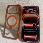 CASEKOO Cosmic Orange Glossy for iPhone 17 Pro Max Case [360 Spin Magnetic Stand][Fit for MagSafe][17FT Military Protection] Slim Polished for iPhone 17 Pro Max Case with Stand 6.9''. Cosmic Orange photo review