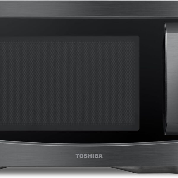 TOSHIBA EM131A5C-BS Countertop Microwave Ovens 1.2 Cu Ft. 12.4 Removable Turntable Smart Humidity Sensor 12 Auto Menus Mute Function ECO Mode Easy Clean Interior Black Color 1000W