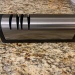 Narcissus Knife Sharpener. Professional 2 Stage Electric Knife Sharpener for Quick Sharpening & Polishing. with Scissors Sharpener and Metal Dust Collection Box. Stainless Steel. Silver photo review