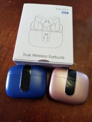 TAGRY Bluetooth Headphones True Wireless Earbuds 60H Playback LED Power Display Earphones with Wireless Charging Case IPX5 Waterproof in-Ear Ear buds with Mic for TV Smart Phone Laptop Computer Sports photo review