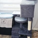 Yaheetech 54in Cat Tree. Multi-Level Cat Tower with Spacious Kitten-ear Perch. 2 Cozy Caves. Scratching Posts. Climbing Ladder. 2 Plush Balls. Durable Pet House Furniture for Indoor Kittens. Dark Gray photo review