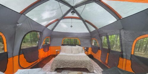 Intex 64447ED Dura-Beam Deluxe Ultra Plush Air Mattress with Headboard: Fiber-Tech – Queen Size – Built-in Electric Pump – 18in Bed Height – 600lb Weight Capacity photo review