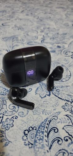 TAGRY Bluetooth Headphones True Wireless Earbuds 60H Playback LED Power Display Earphones with Wireless Charging Case IPX5 Waterproof in-Ear Ear buds with Mic for TV Smart Phone Laptop Computer Sports photo review