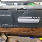 Narcissus Knife Sharpener. Professional 2 Stage Electric Knife Sharpener for Quick Sharpening & Polishing. with Scissors Sharpener and Metal Dust Collection Box. Stainless Steel. Silver photo review