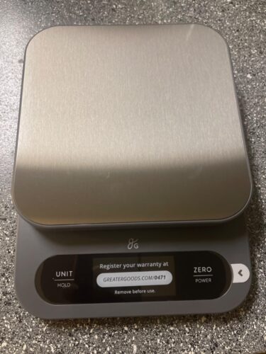 Greater Goods Digital Food Scale for Kitchen & Baking. 10kg/22lb High-Capacity Weight Scale with 1g Precision. Stainless Steel Platform. Hi-Def LCD. Ideal for Bread. Sourdough & Bulk Cooking photo review