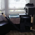 Yaheetech 54in Cat Tree. Multi-Level Cat Tower with Spacious Kitten-ear Perch. 2 Cozy Caves. Scratching Posts. Climbing Ladder. 2 Plush Balls. Durable Pet House Furniture for Indoor Kittens. Dark Gray photo review