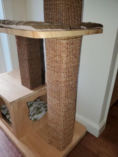 FUKUMARU Cat Scratcher Mat. 23.6 X 15.7 Inch Natural Sisal Cat Scratch Mats. Horizontal Cat Floor Scratching Pad Rug with Sticky Tapes. Protect Couch and Carpets photo review